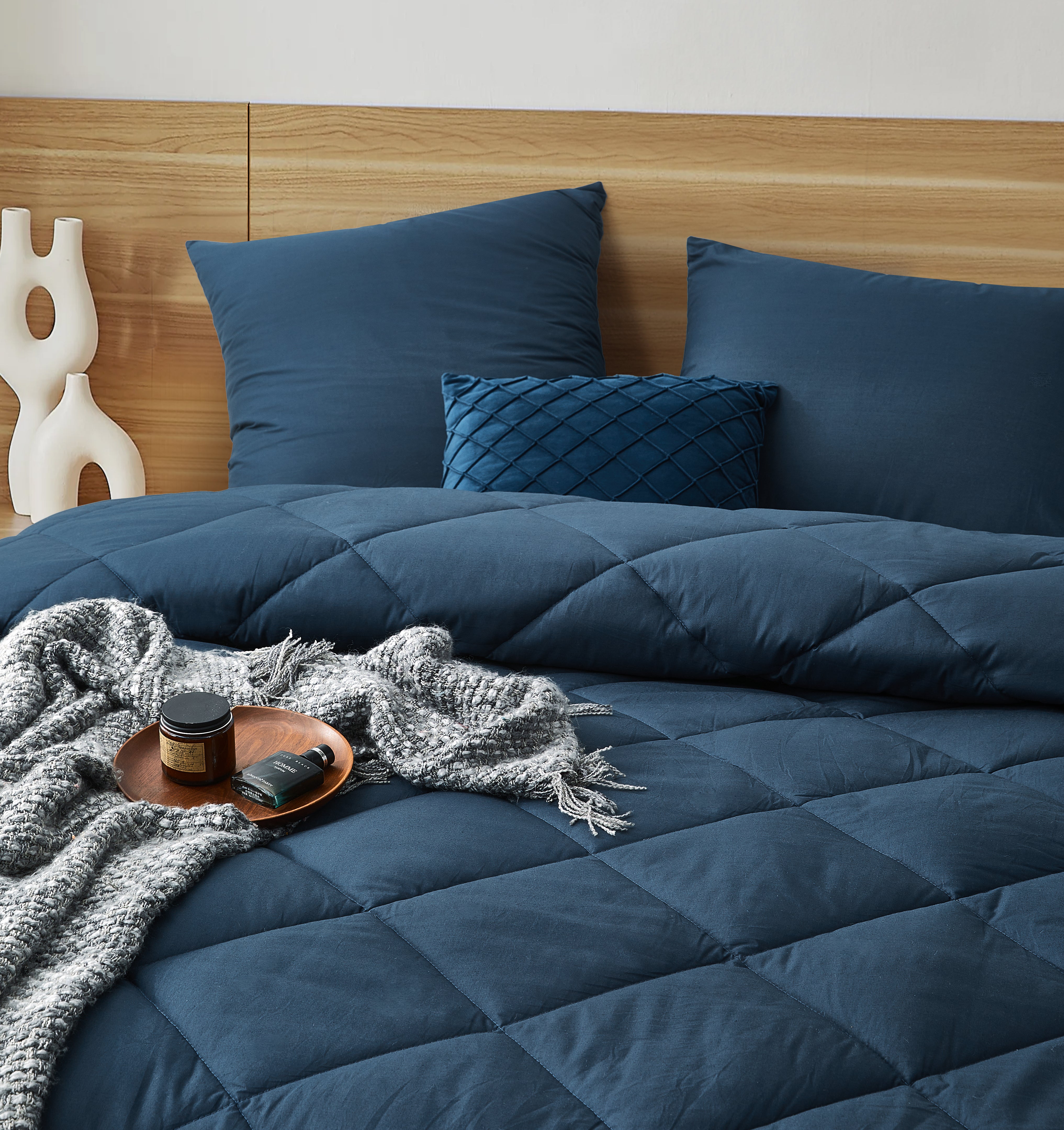 HappyBed Premium Percal Dekbed | Midnight Navy | Voor het hele jaar