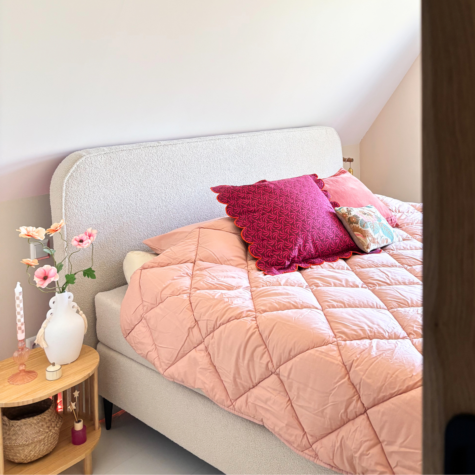 HappyBed Premium - Vintage rosa - Året runt-täcke - Perkalbomull