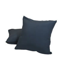 Two dark blue microfiber decorative pillow covers with zipper closure by HappyBed