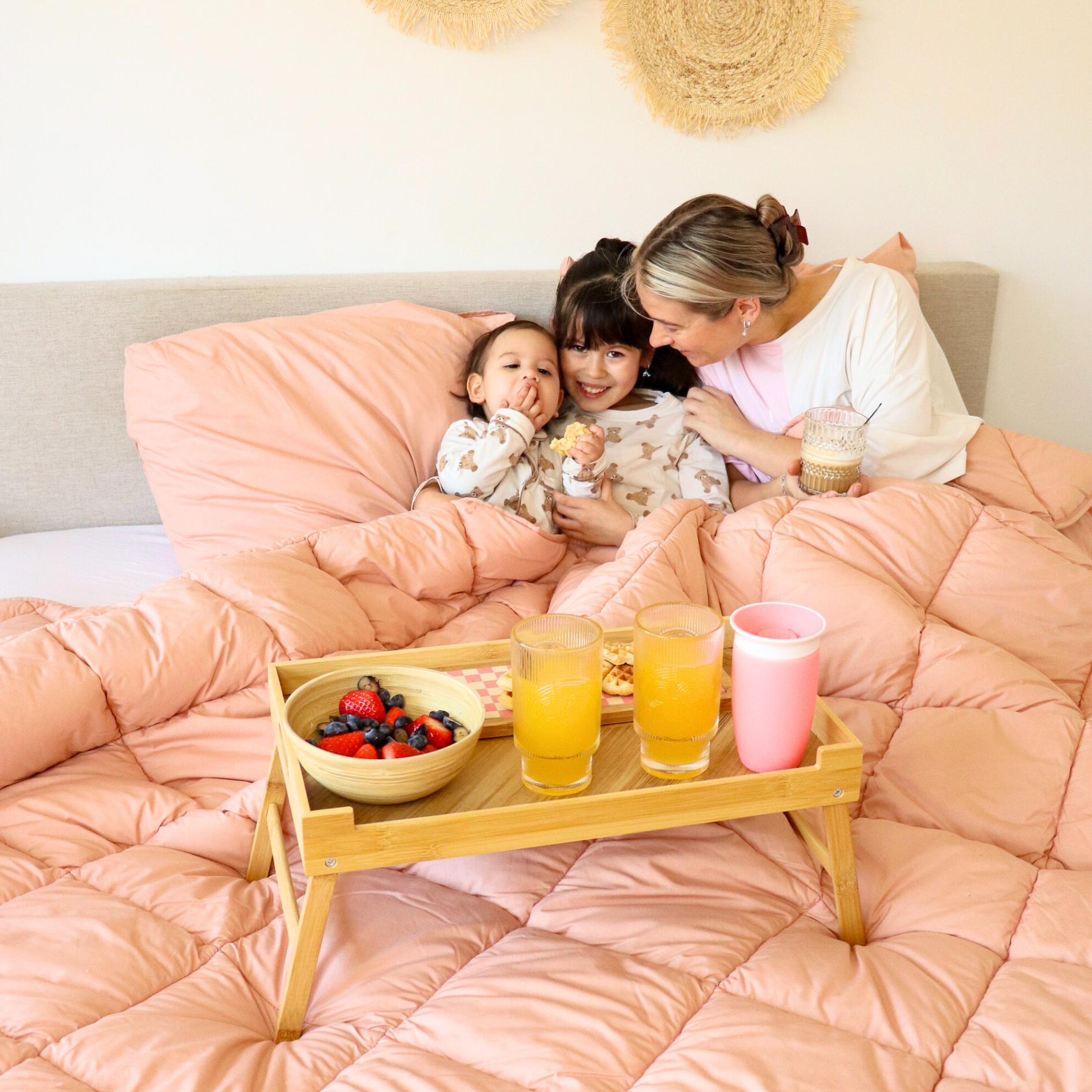 HappyBed Premium - Vintage rosa - Året runt-täcke - Perkalbomull