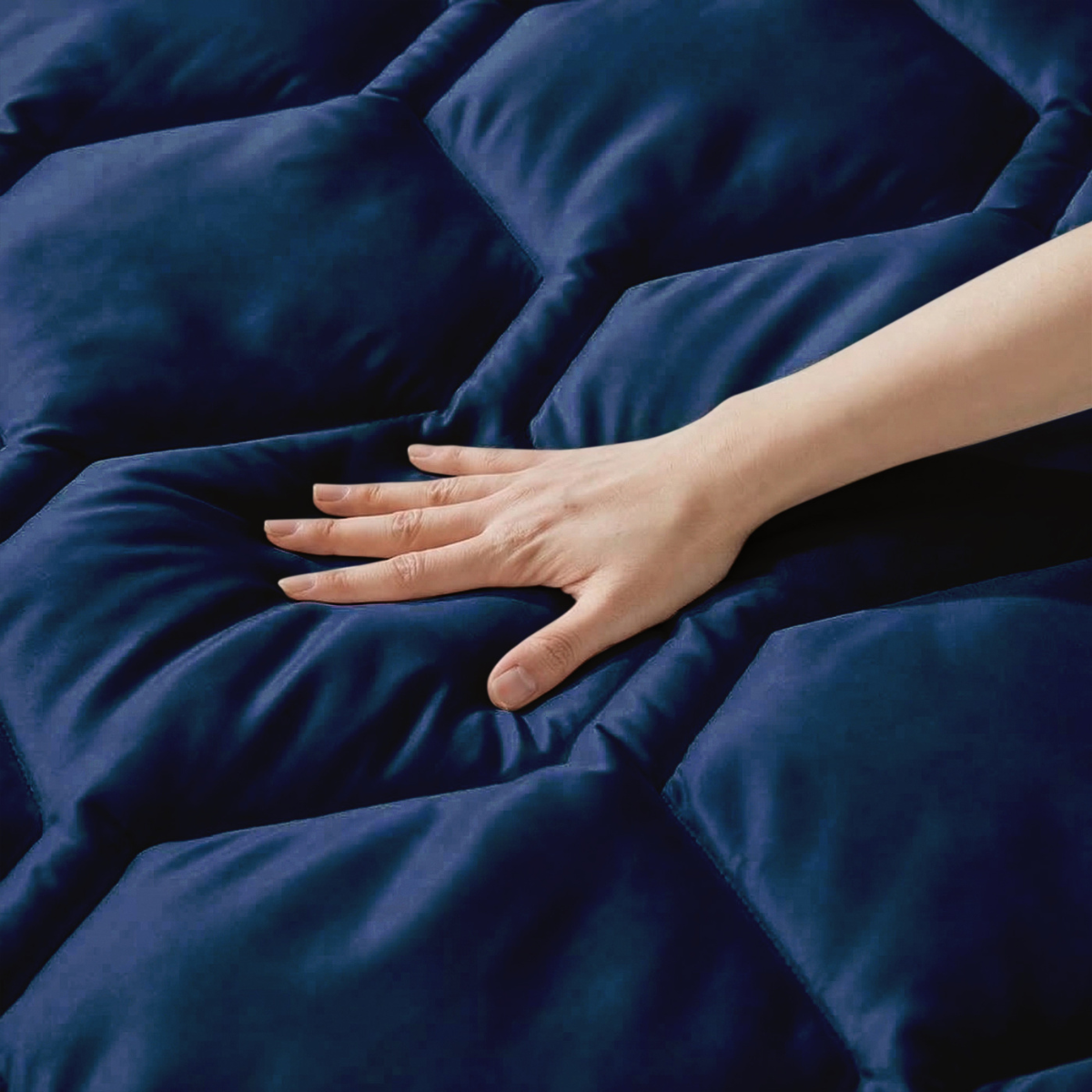 HappyBed Zomerdekbed | Cooling Navy IceSilk (Levering op 13 April)