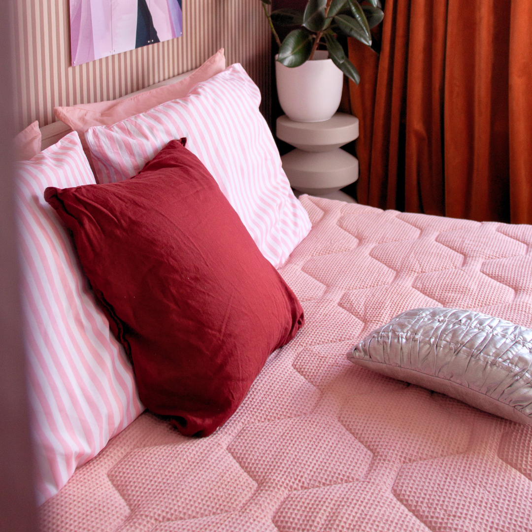 HappyBed Wafel Pink - Året runt täcke - 100% bomull