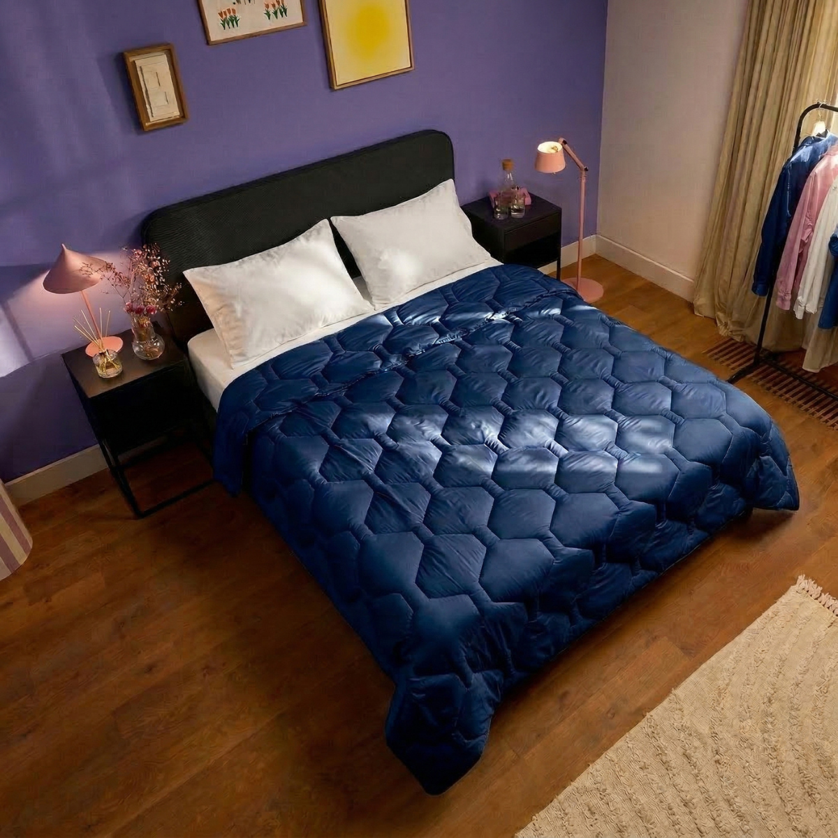 HappyBed Zomerdekbed | Cooling Navy IceSilk (Levering op 13 April)