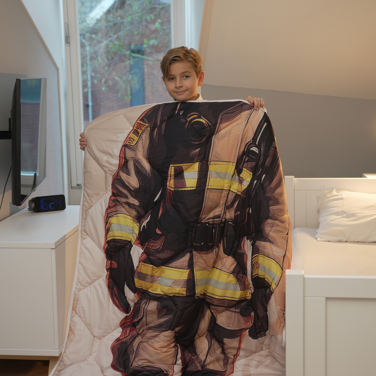 HappyBed Kids Duvet | Fireman | For the whole year + pillowcase