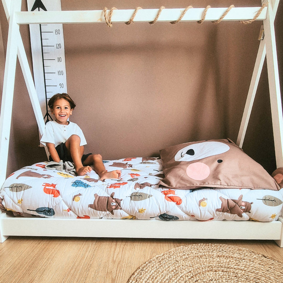 HappyBed kids - paquete de edredones para niños - Bobby Bear & Eddy Elephant + fundas de almohada