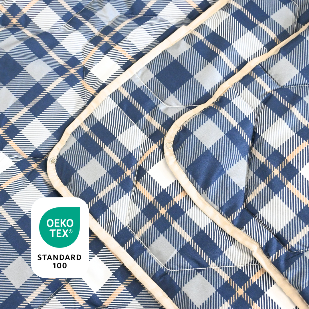 Happybed Tartan - couette partenaire - Couette ajustable pour chaque saison (Boutons-pression)
