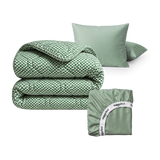 Premium bundle | Cotton sateen | Houndstooth Green
