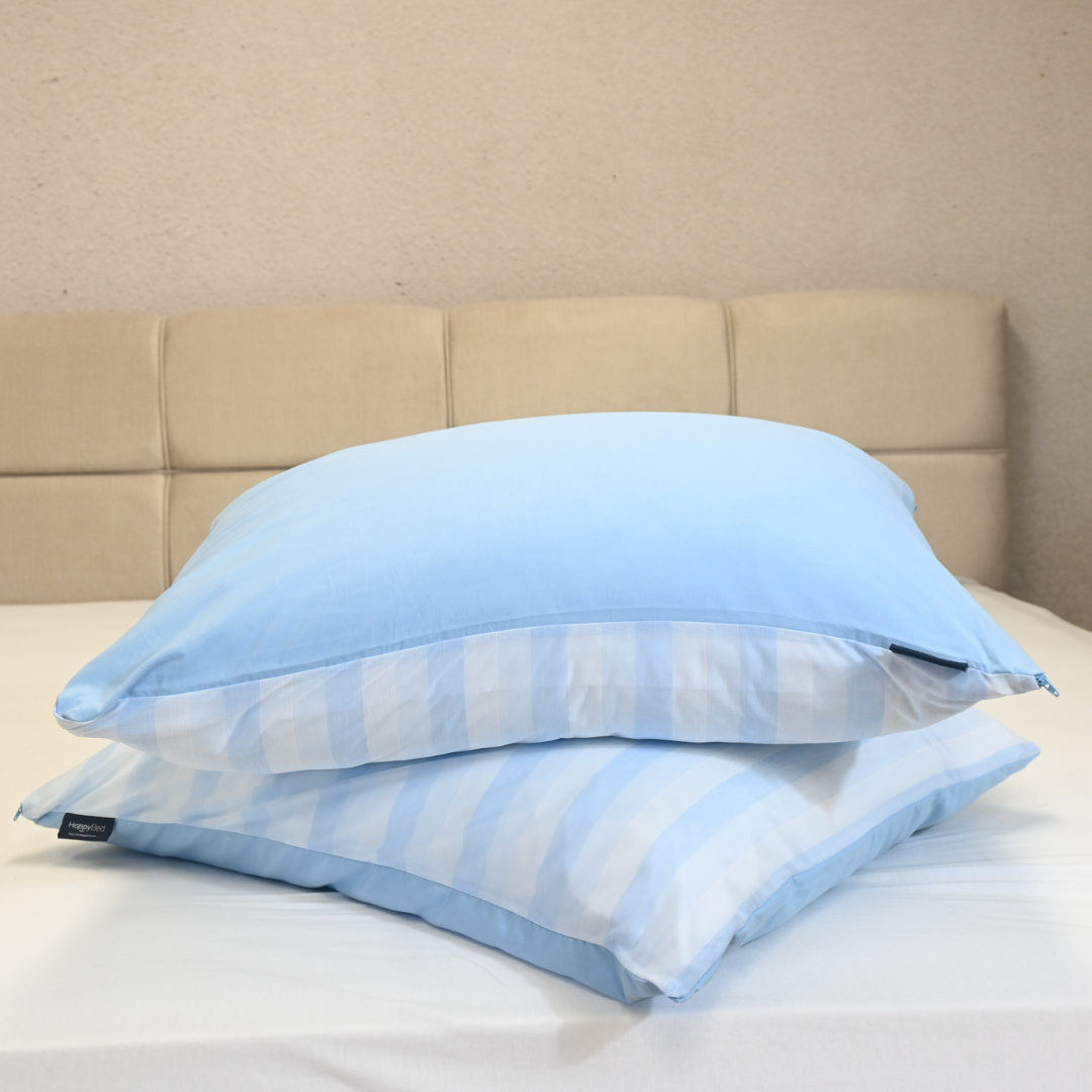HappyBed Duopack Kissenbezüge (Kühlend) - Blau