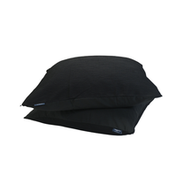 HappyBed Mousseline set of 2 black microfiber pillowcases with soft mousseline weave and hotel closure