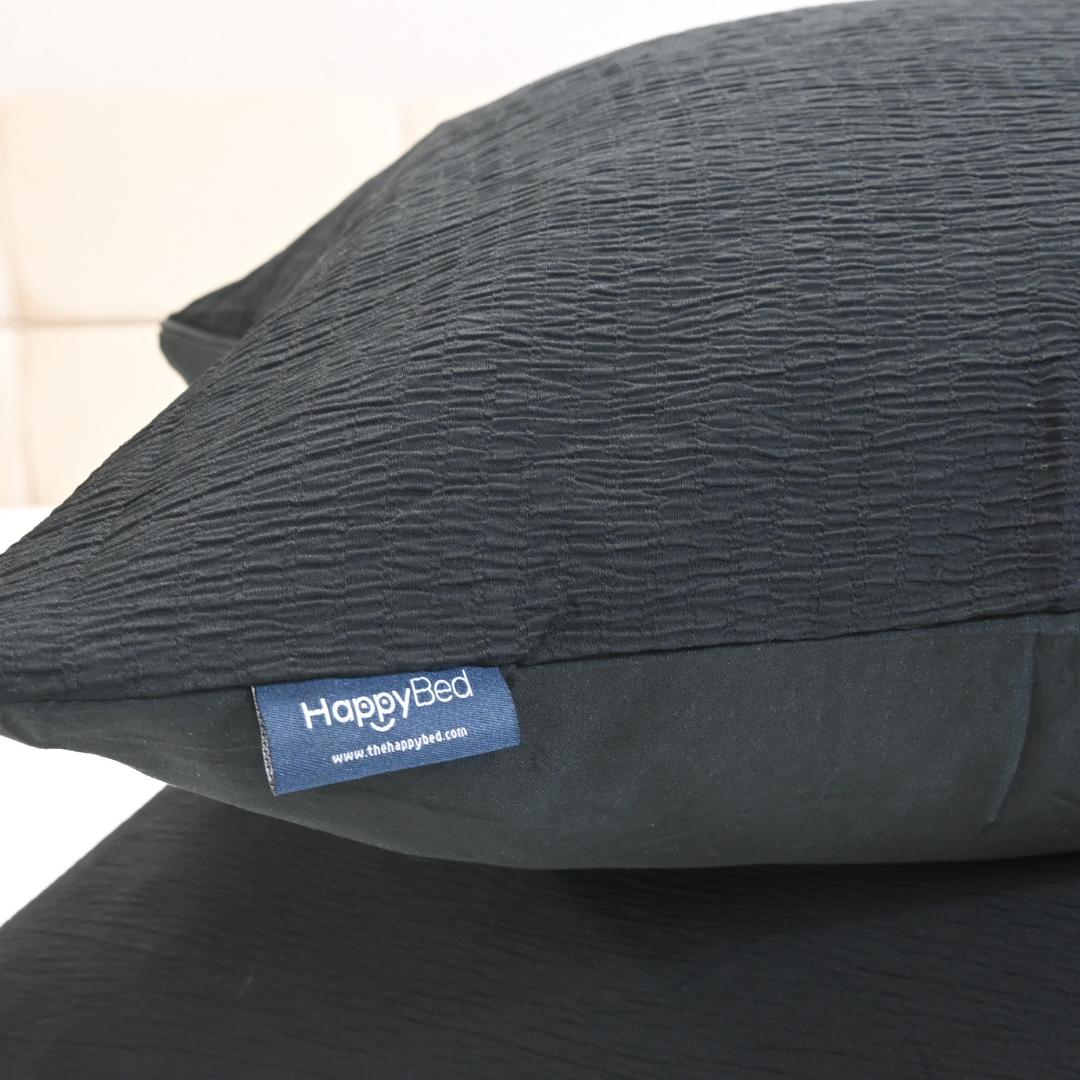 HappyBed Mousseline kussensloop set van 2 stuks - Black