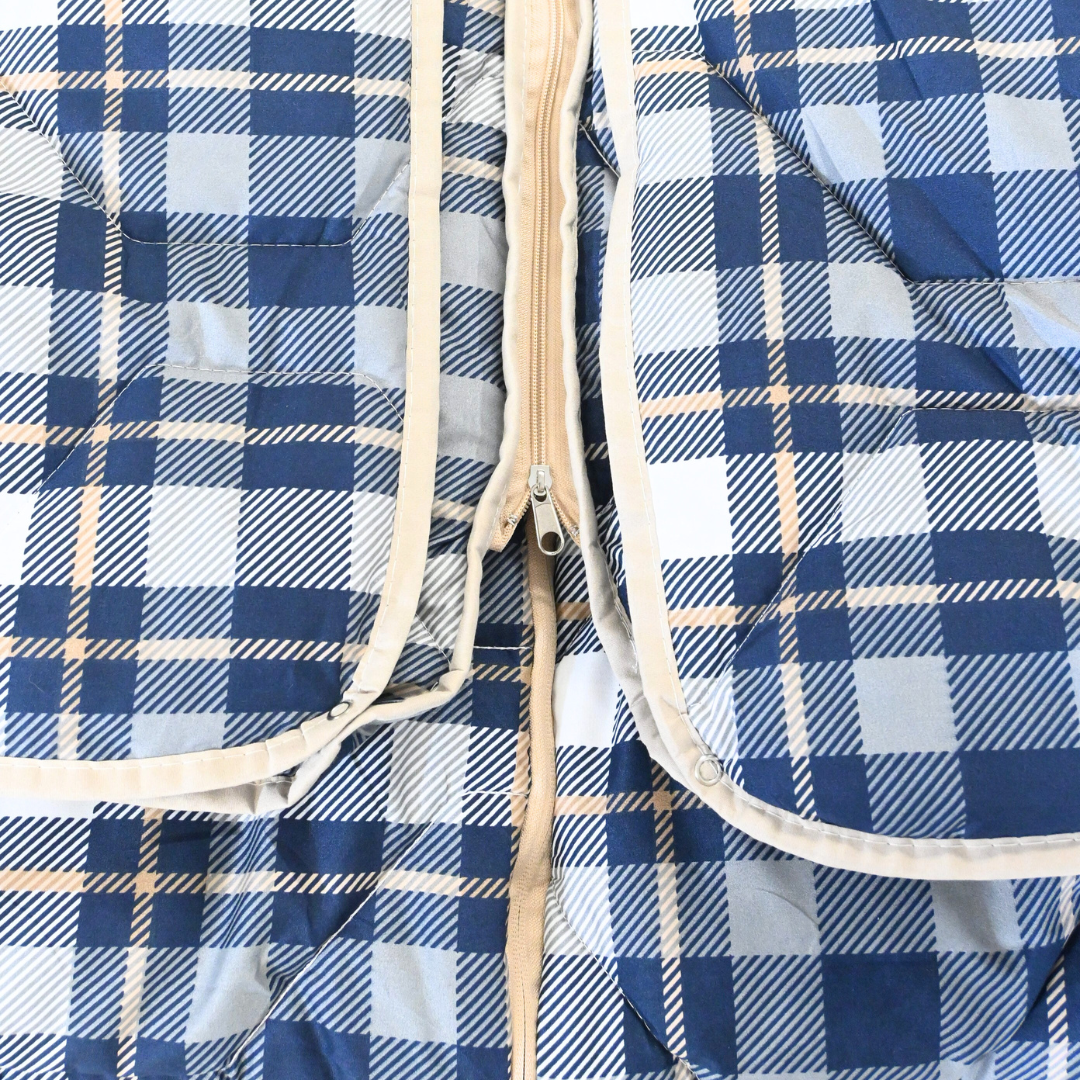 Happybed Tartan - couette partenaire - Couette ajustable pour chaque saison (Boutons-pression)