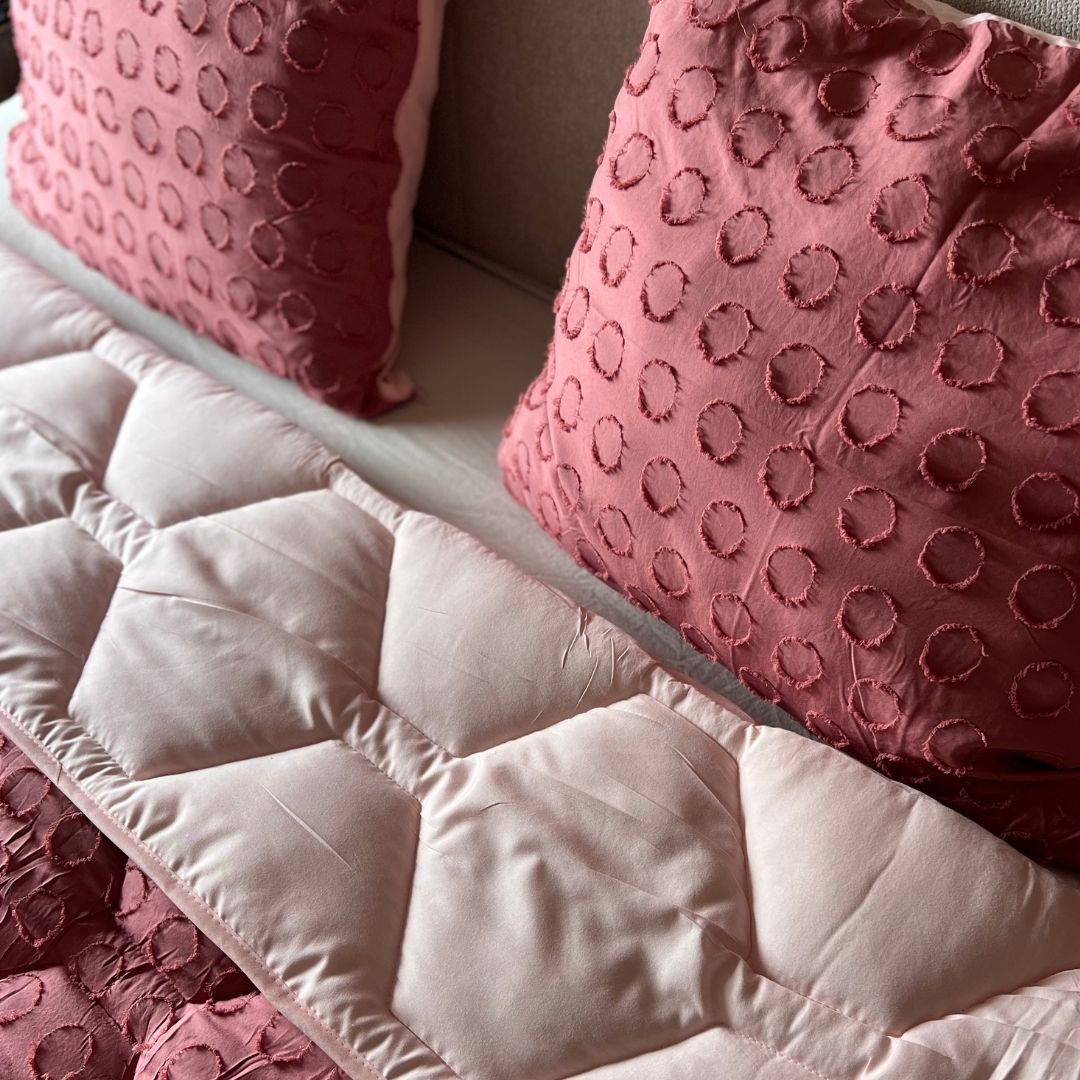 HappyBed Tufted pillowcase set 2 pieces - Blushed Pink