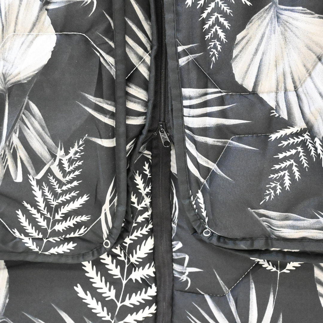 Happybed Black leaves - partner duvet - Adjustable duvet for all seasons (Snap buttons)