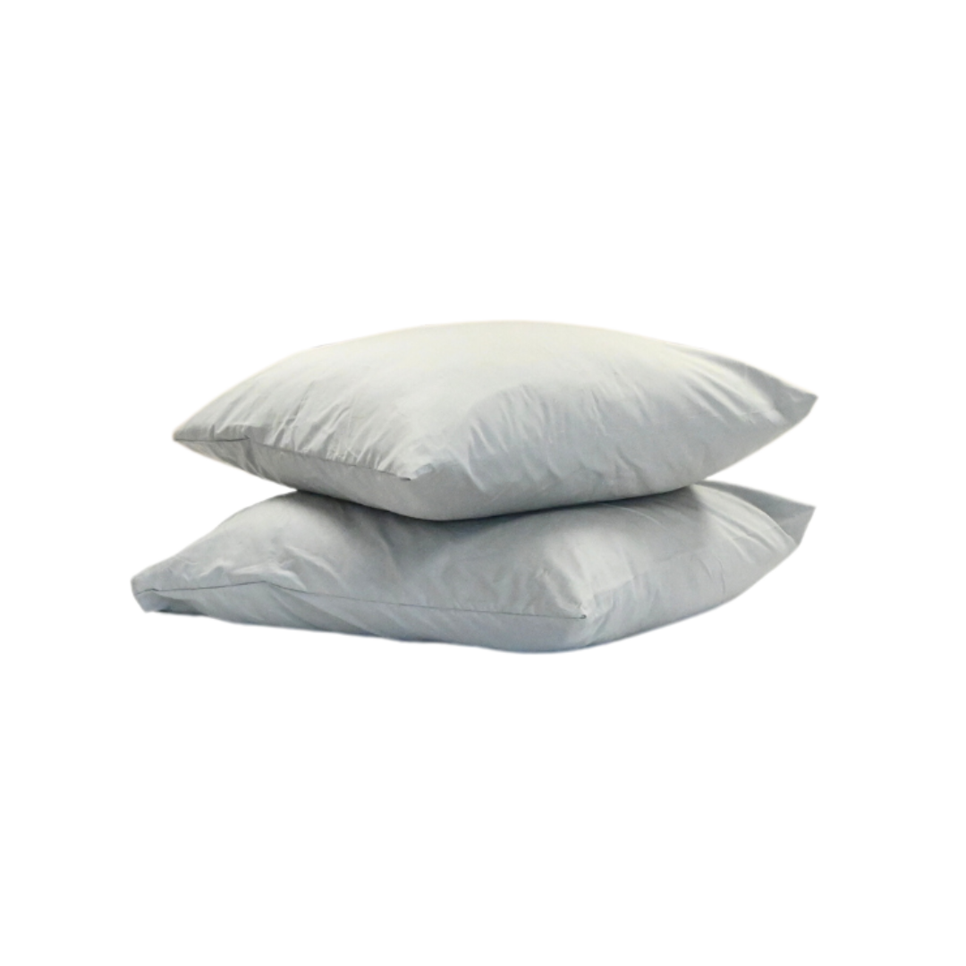 HappyBed Premium pebble grey pillowcase set, 2 pieces, percale cotton, luxurious comfort.