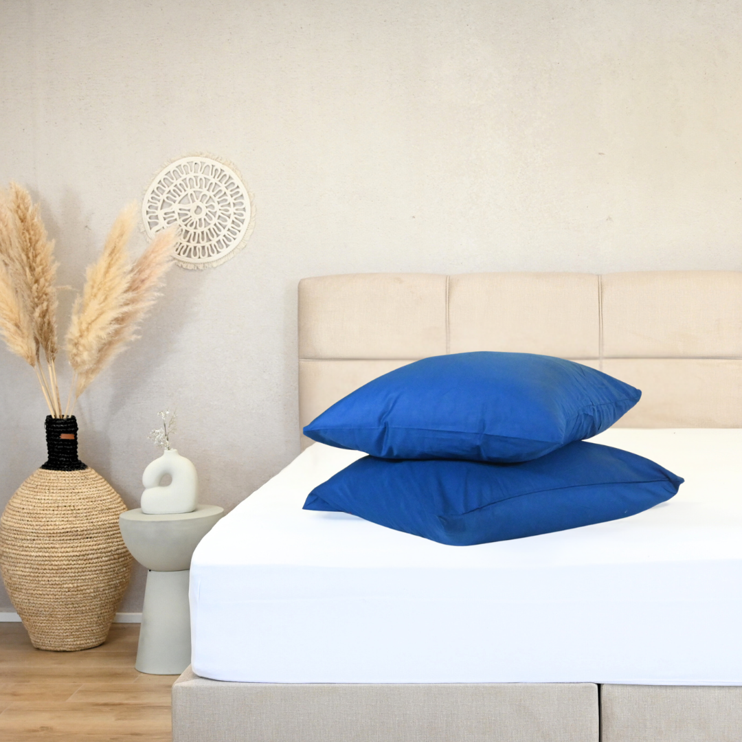 HappyBed Waffle Pattern Dark Blue pillowcase set 2 pieces - 60x70cm - 100% cotton
