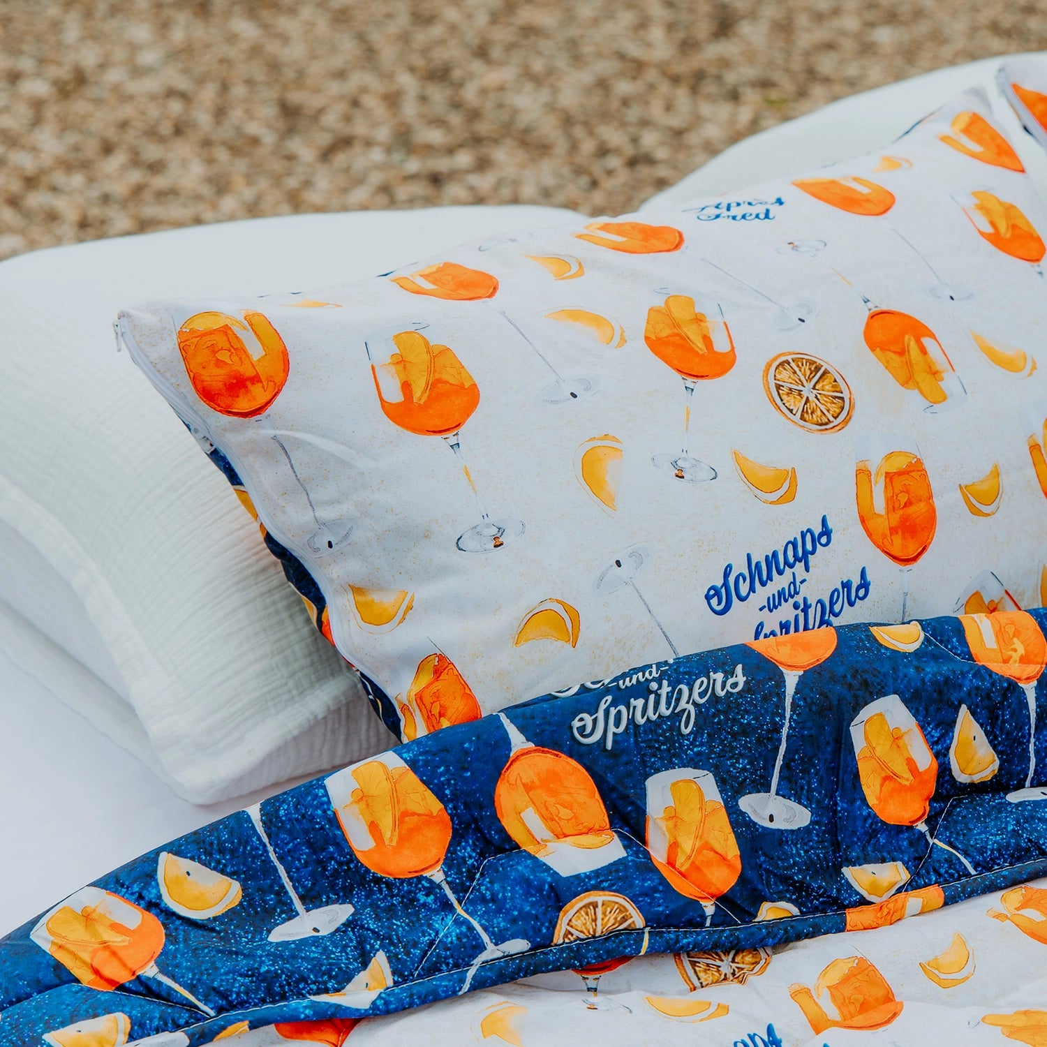 HappyBed x A fish named Fred Pillowcase | Aperol Spritz | Set of 2