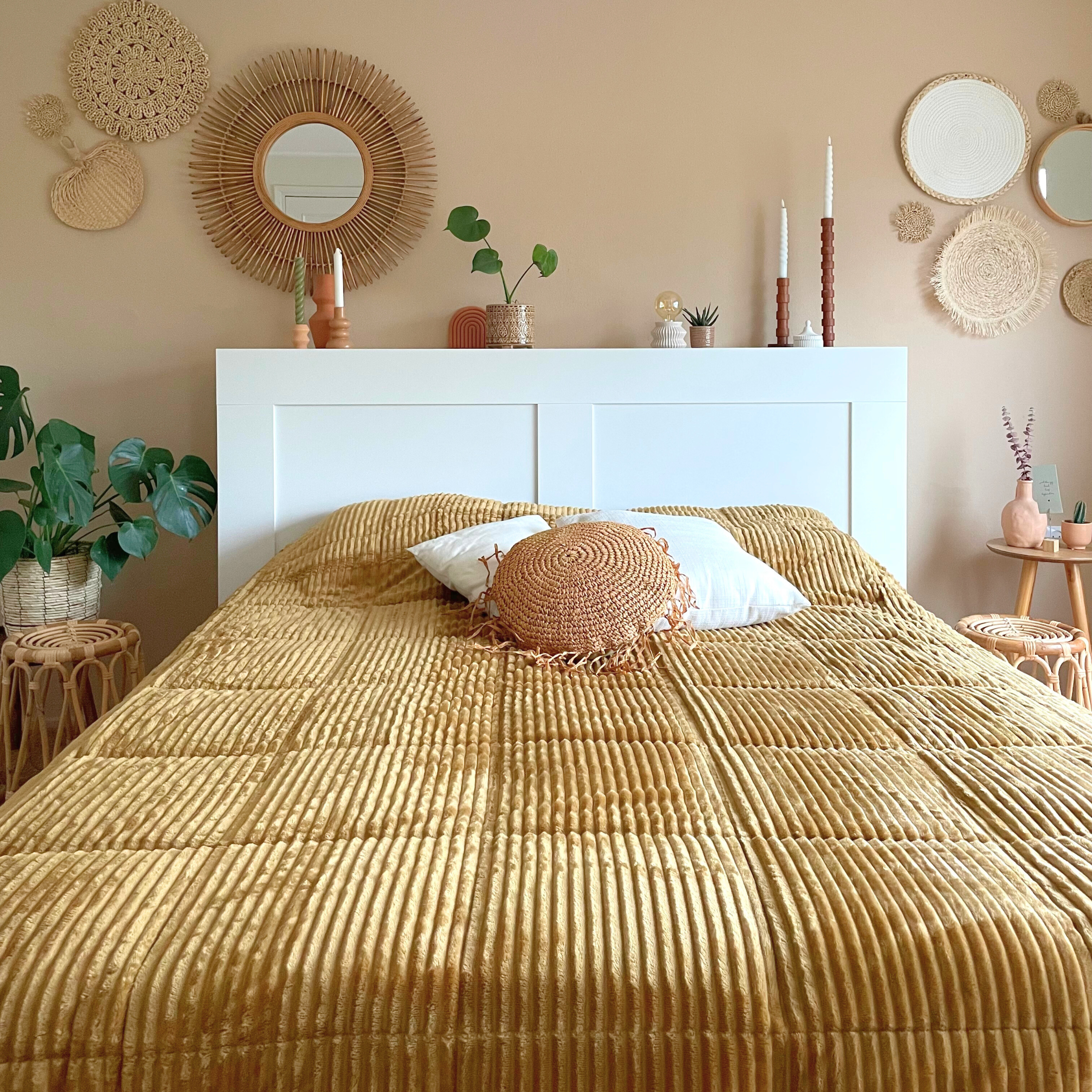 HappyBed Couette | Côtelé Bronze Marron | Pour toute l'année