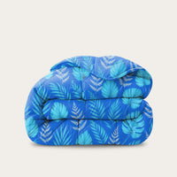 HappyBed Blue Leaves dekbed met blauw bladeren patroon, ademend en hypoallergeen, geschikt voor elk seizoen