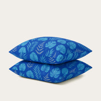 HappyBed taie d'oreiller | Feuilles bleues | Lot de 2