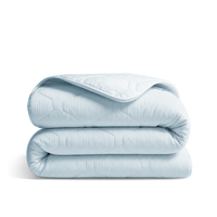 HappyBed wasbaar all-season dekbed in corduroy delicate blauwe kleur, hypoallergeen en sneldrogend