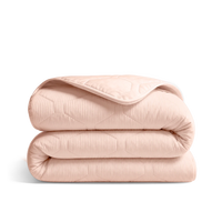 HappyBed Corduroy wasbaar all season dekbed soft peach met zijdezachte microvezels
