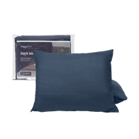 donkerblauwe kussensloop set 2 stuks 60x70cm 100% microvezel met rits sluiting HappyBed