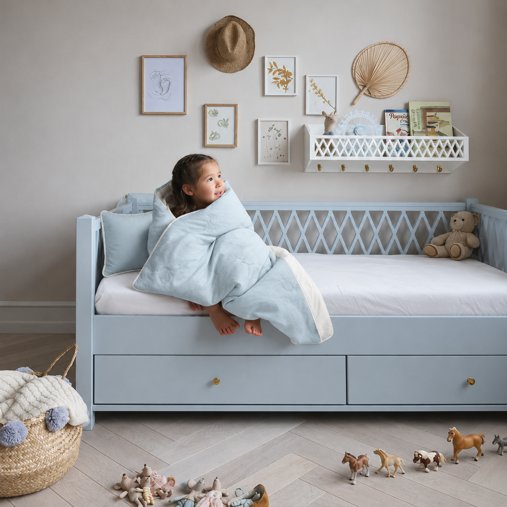 Vaskbar Kids All Season-dyne | Blue | Inkl. pude
