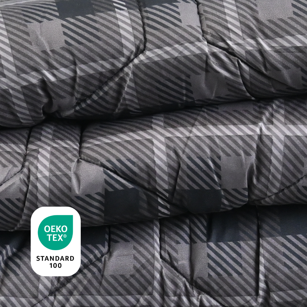 HappyBed Grau Kariert - Ganzjahresdecke