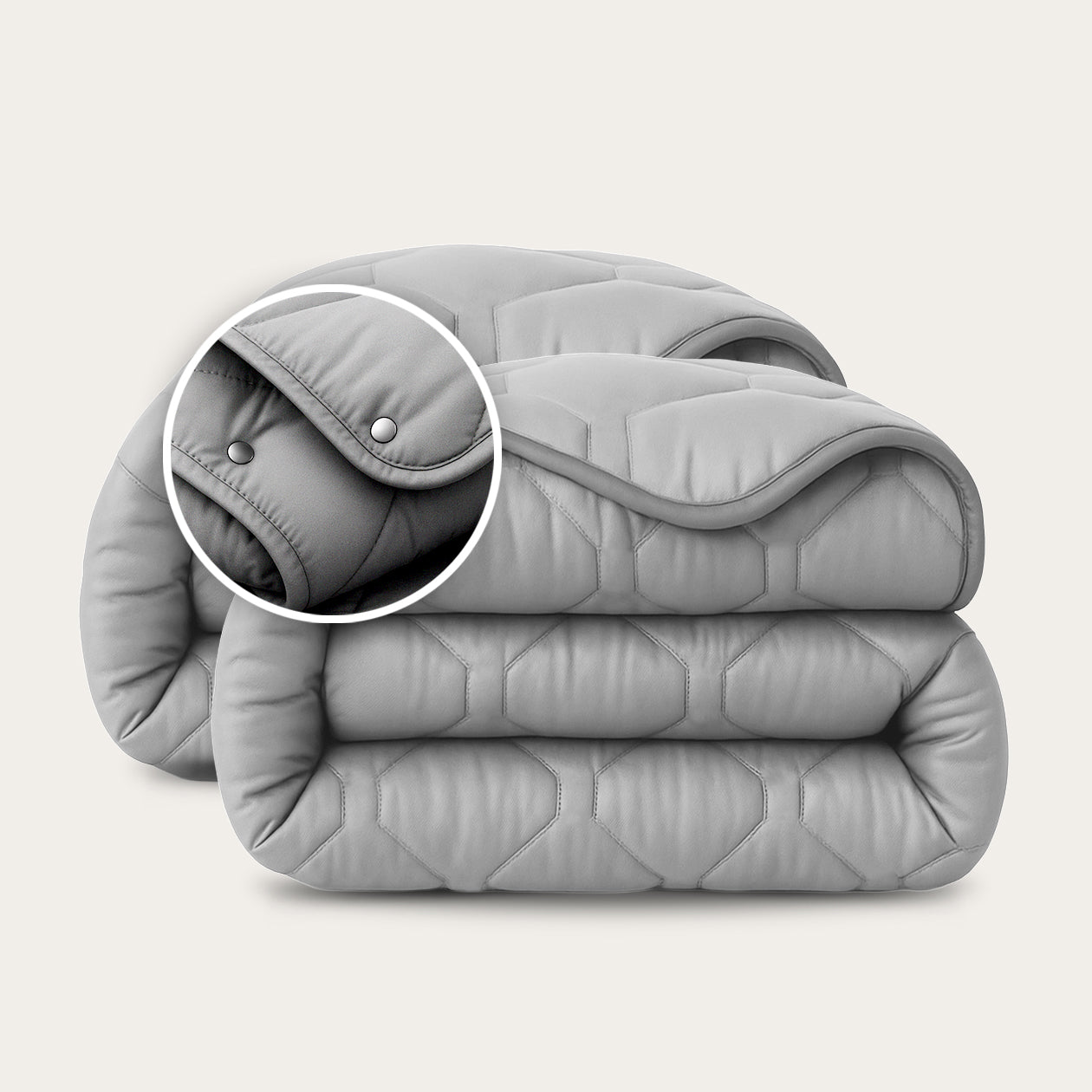 Afstelbaar HappyBed 4-seizoenen dekbed in glossy grijs voor ultiem slaapcomfort het hele jaar