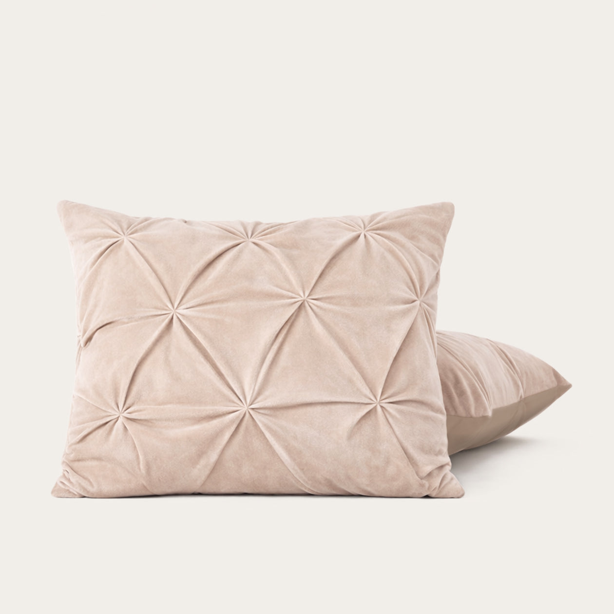 HappyBed Taies d'oreiller | Grand Fold Velours Taupe clair | Lot de 2 - SKU: 8717752130528