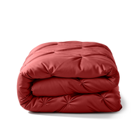 HappyBed Dekbed wasbaar all season met luxe plooien en zijdezachte afwerking in Umber kleur