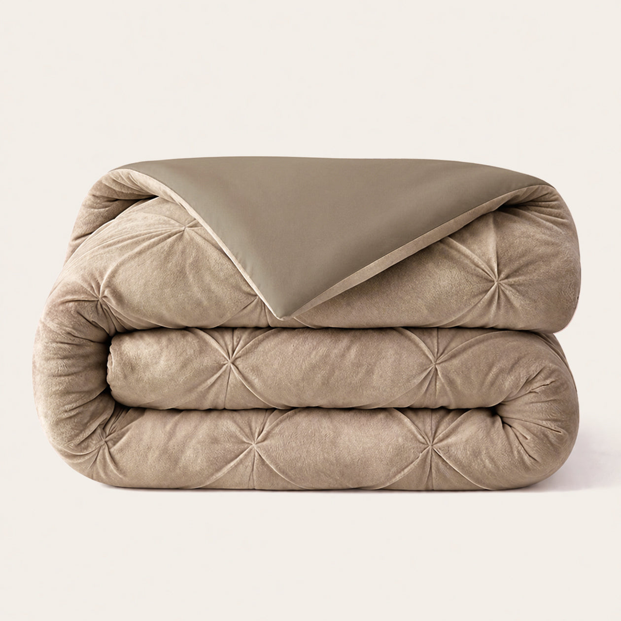 HappyBed Bettdecke | Grand Fold Velvet Taupe | Für das ganze Jahr - SKU: 8717752130306