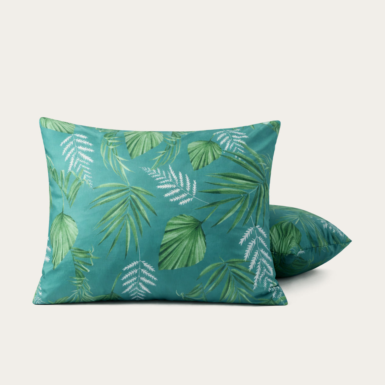 HappyBed Pillowcases | Green Leaves | Set of 2 | Microfiber - SKU: 8721001721092