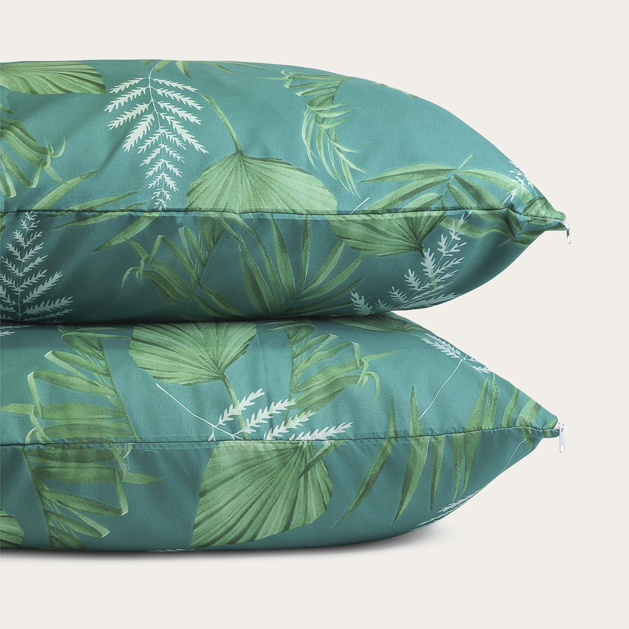 HappyBed Pillowcases | Green Leaves | Set of 2 | Microfiber