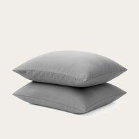 Grey kussensloop set 2 stuks 60x70cm van 100% zacht ademend microvezel met ritssluiting