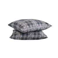 Grey Tartan kussensloop set of 2 - 60x70cm - 100% Microvezel pillows.