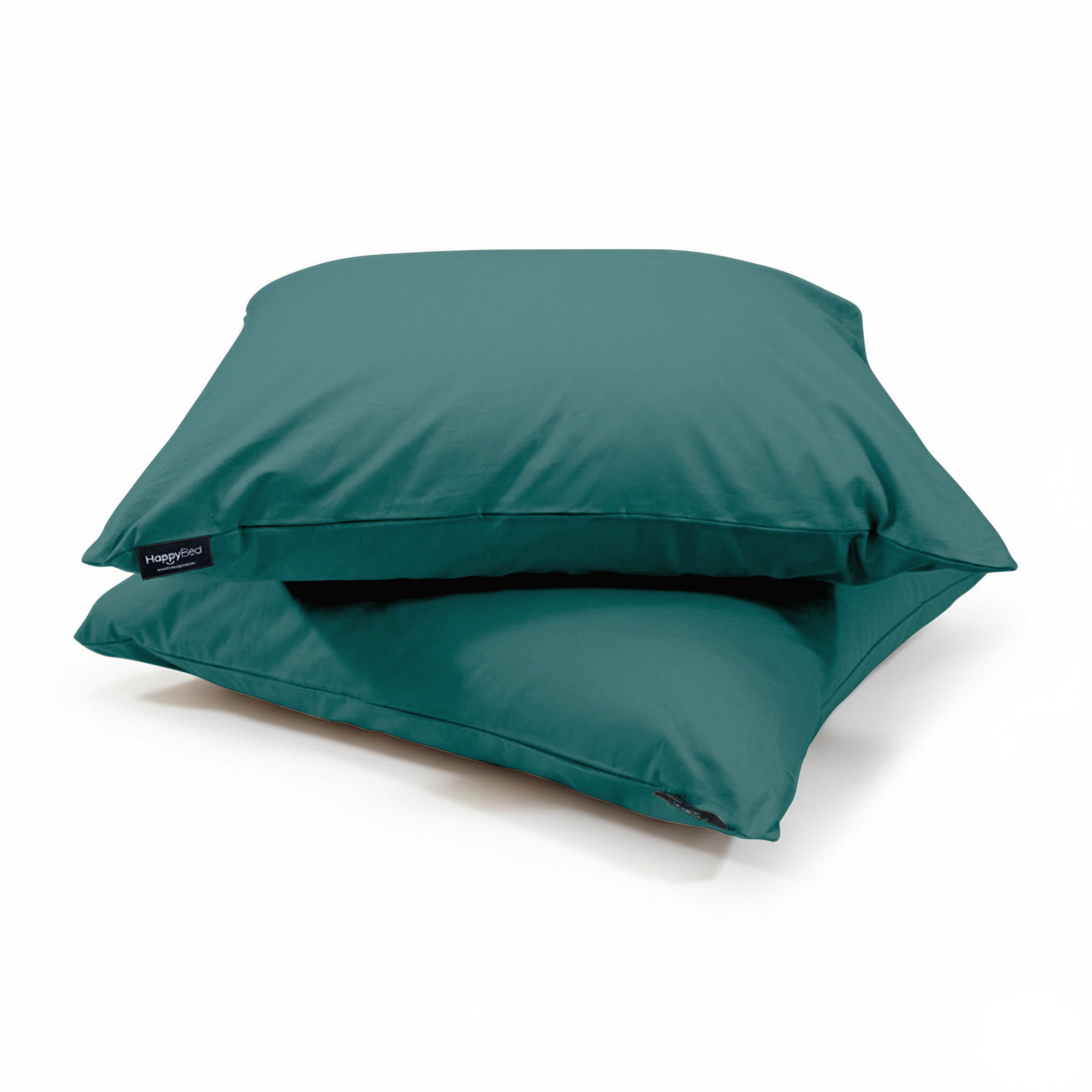 HappyBed Premium Jungle Green percale cotton pillowcase set of 2 with hotel closure