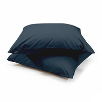 HappyBed Premium Midnight Navy kussensloop set van 2, zachte percal katoenen slopen met hotelsluiting, luxe comfort en stijl.