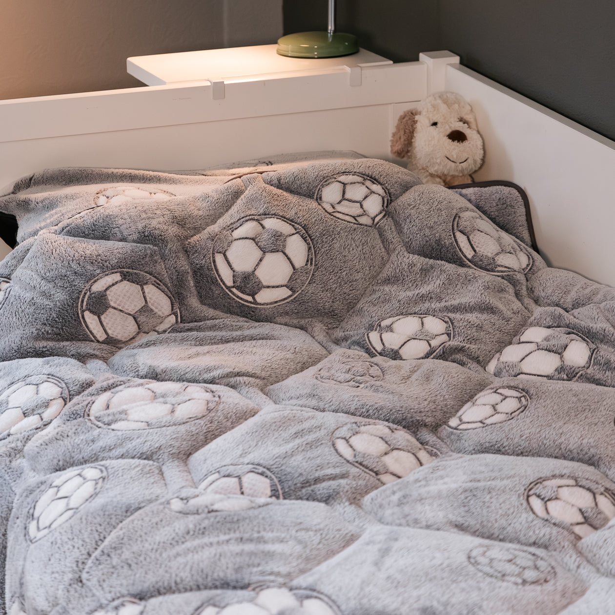 HappyBed Im Dunkeln leuchtende Kinderbettdecke | Fußballer (inklusive Kissenbezug)