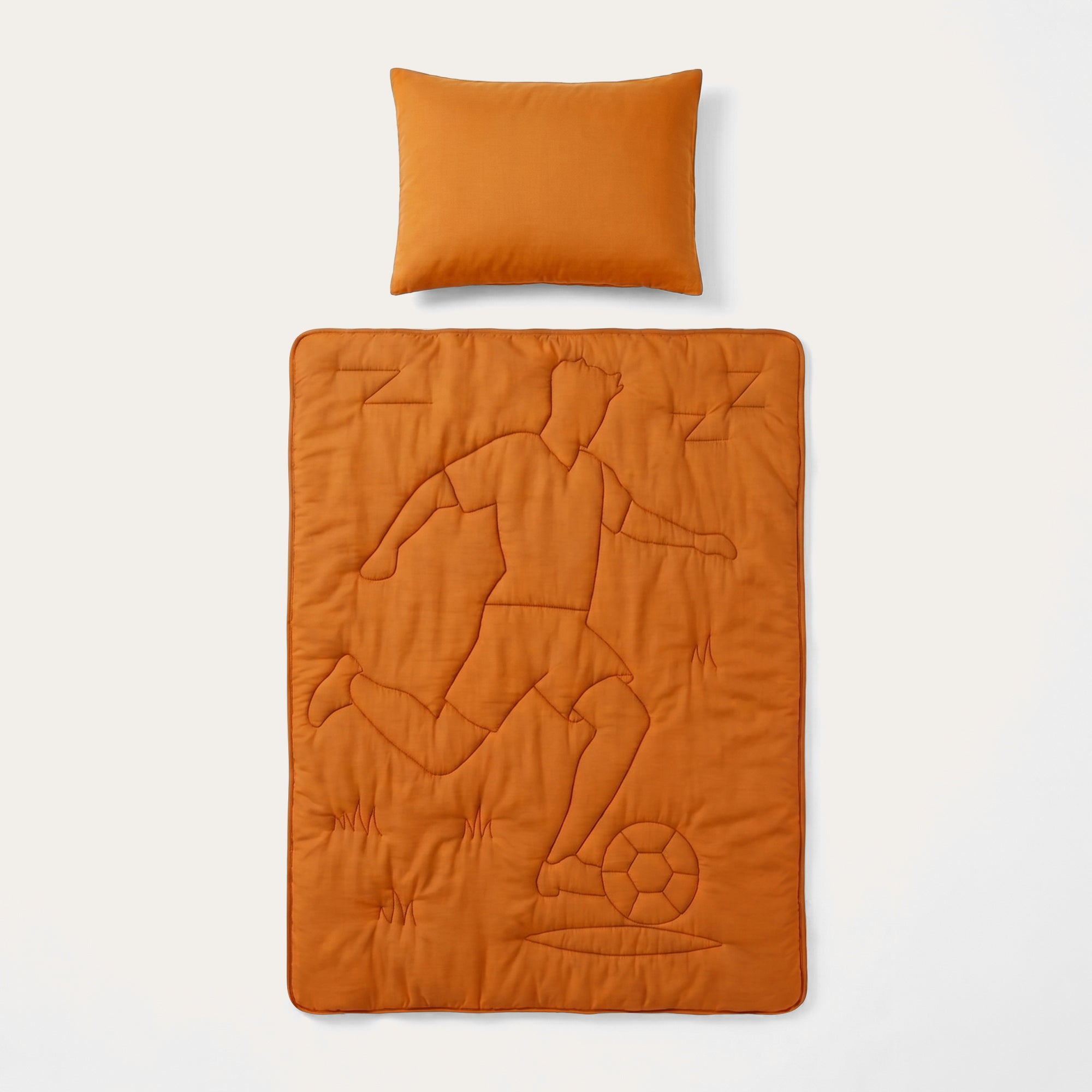 HappyBed Couette 4 saisons lavable en machine pour enfants | WM-Keeper | Orange | Taie d’oreiller 60x70 cm incluse