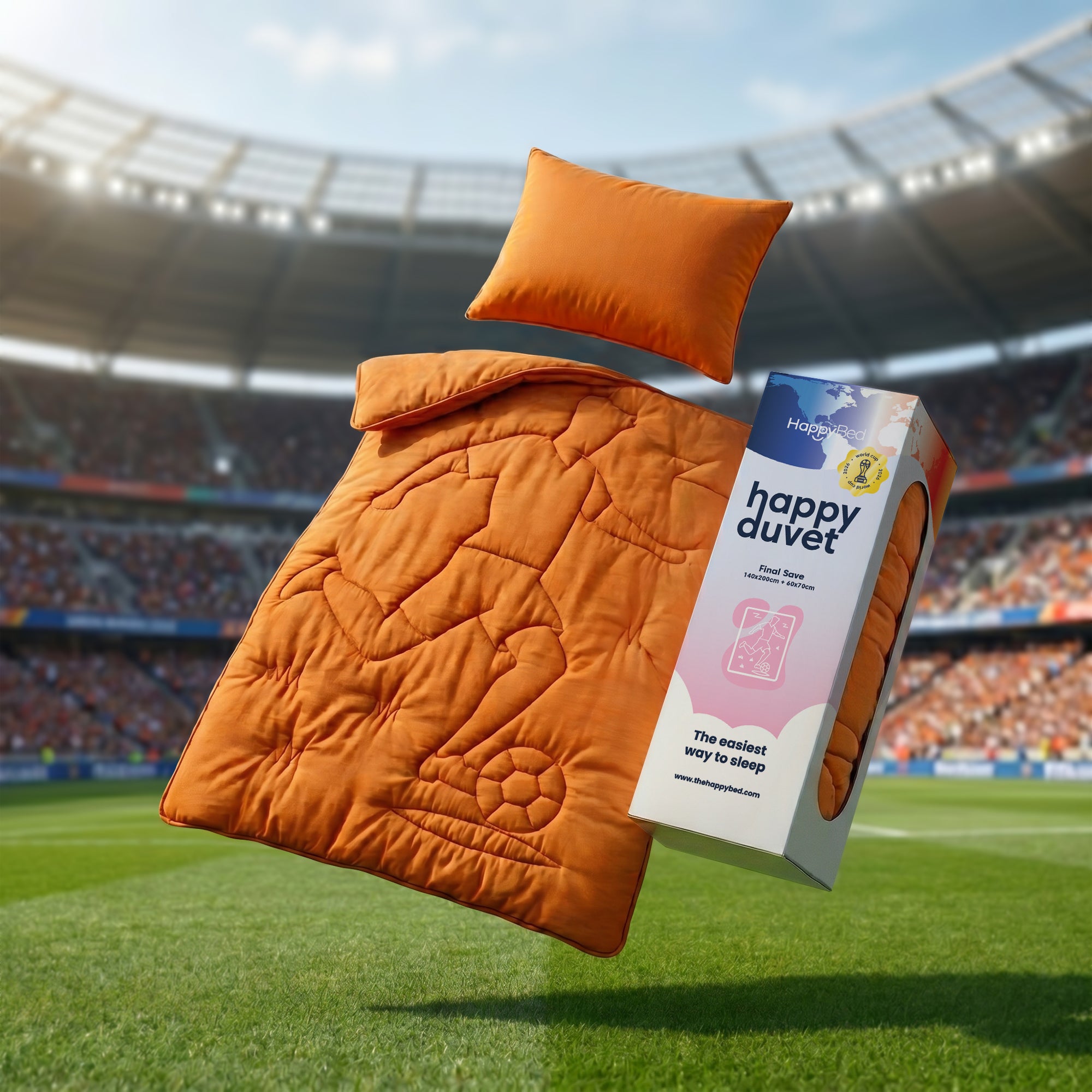 HappyBed Kids Washable All Season Duvet | WM-Keeper | Orange | Includes 60x70 cm Pillowcase