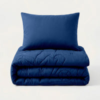 HappyBed wasbare Kinderbettdecke Navy met voetbalsfeer en kussenhoes