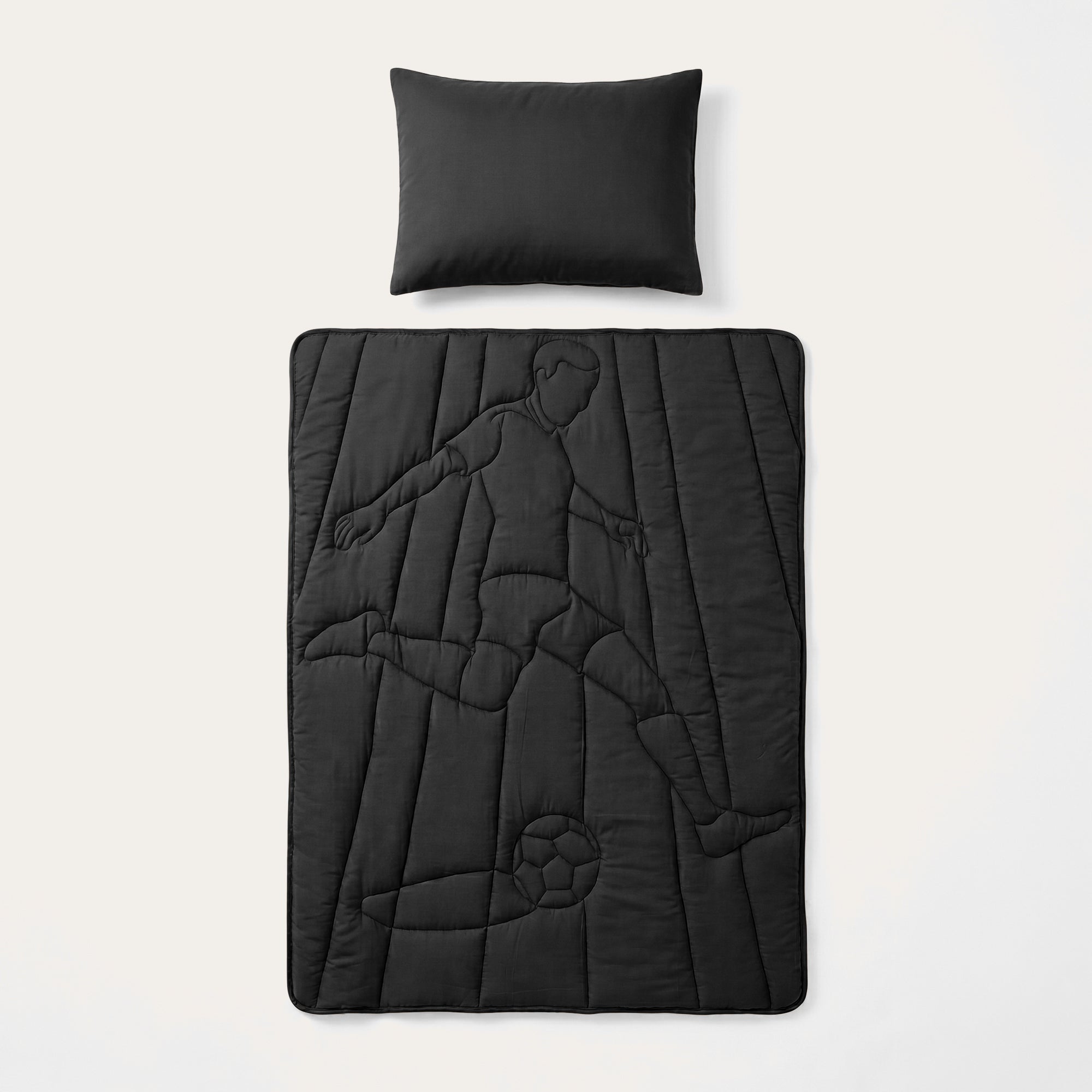 Wasbaar Kids All Season Dekbed | Voetbal Spits | Black | Met Kussensloop