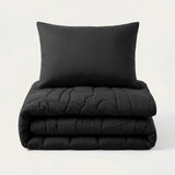 HappyBed wasbare kinder dekbed met WM-voetbalthema en hoofdkussenhoes in zwart en navy blauw