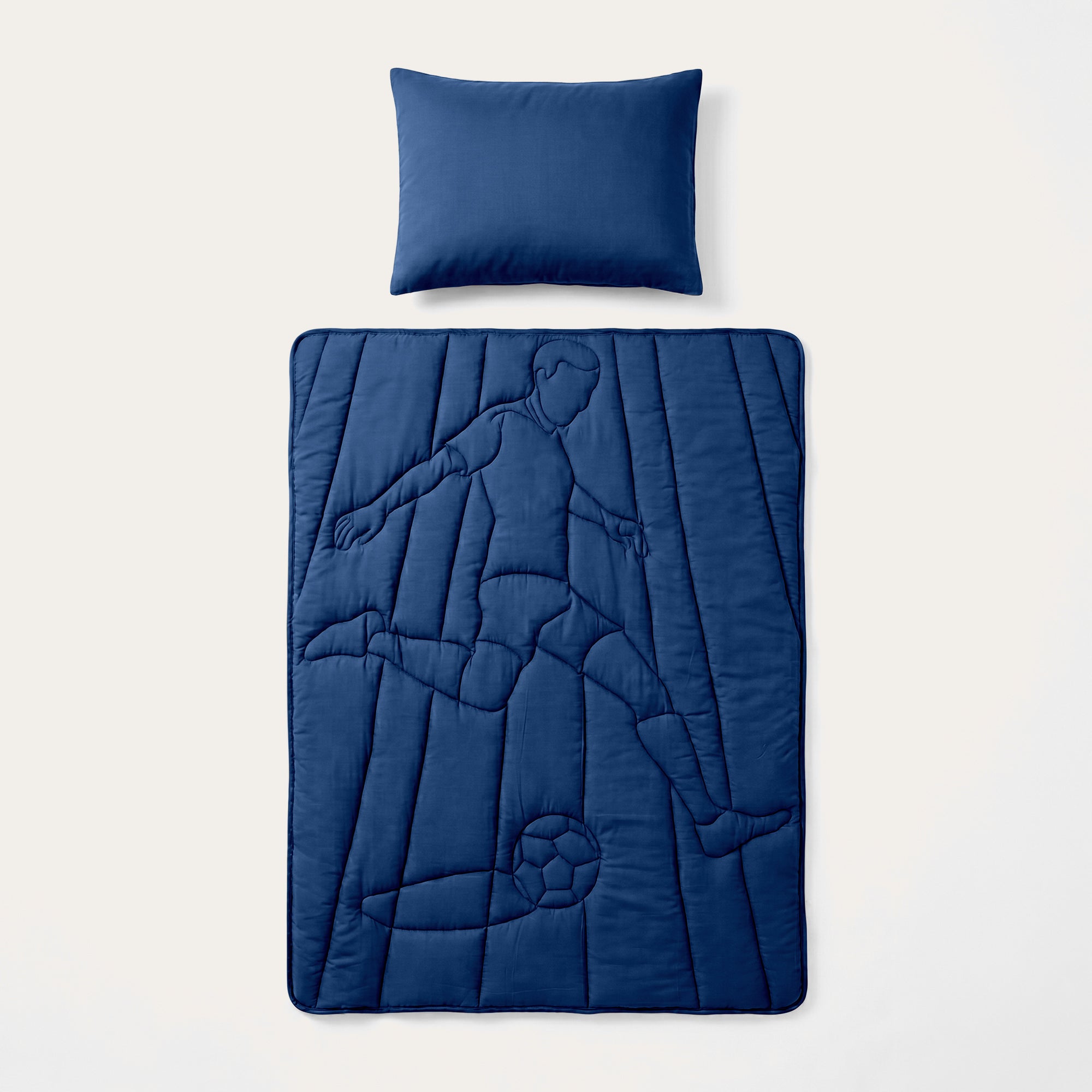 Washable Kids All Season Duvet | Soccer Striker | Navy | With Pillowcase