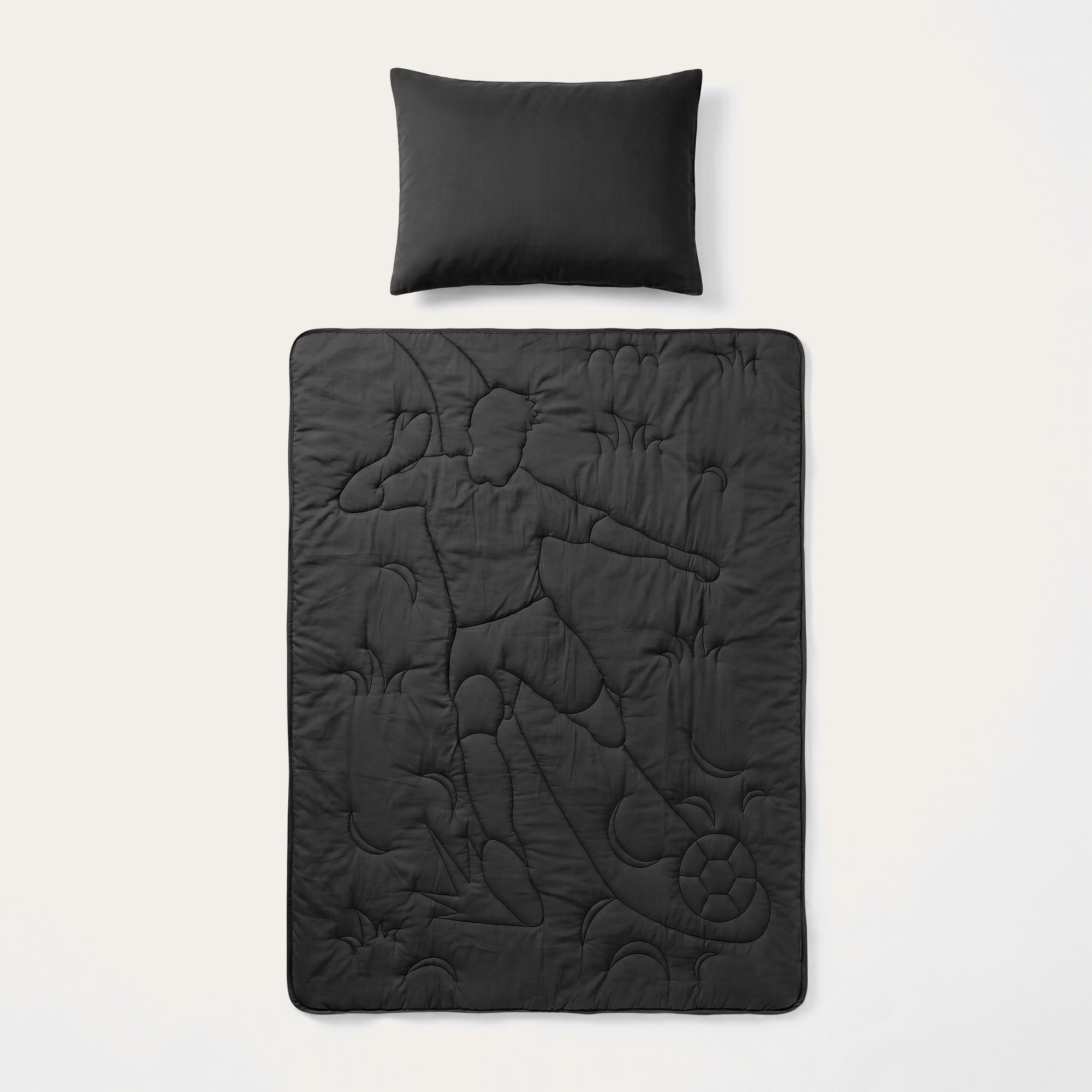 HappyBed Washable All-Season Kids Duvet | WM-Schuss | Black | Includes 60x70 cm Pillowcase