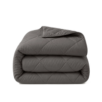 HappyBed Premium Percal dekbed anthracite voor elk seizoen, hypoallergeen en sneldrogend