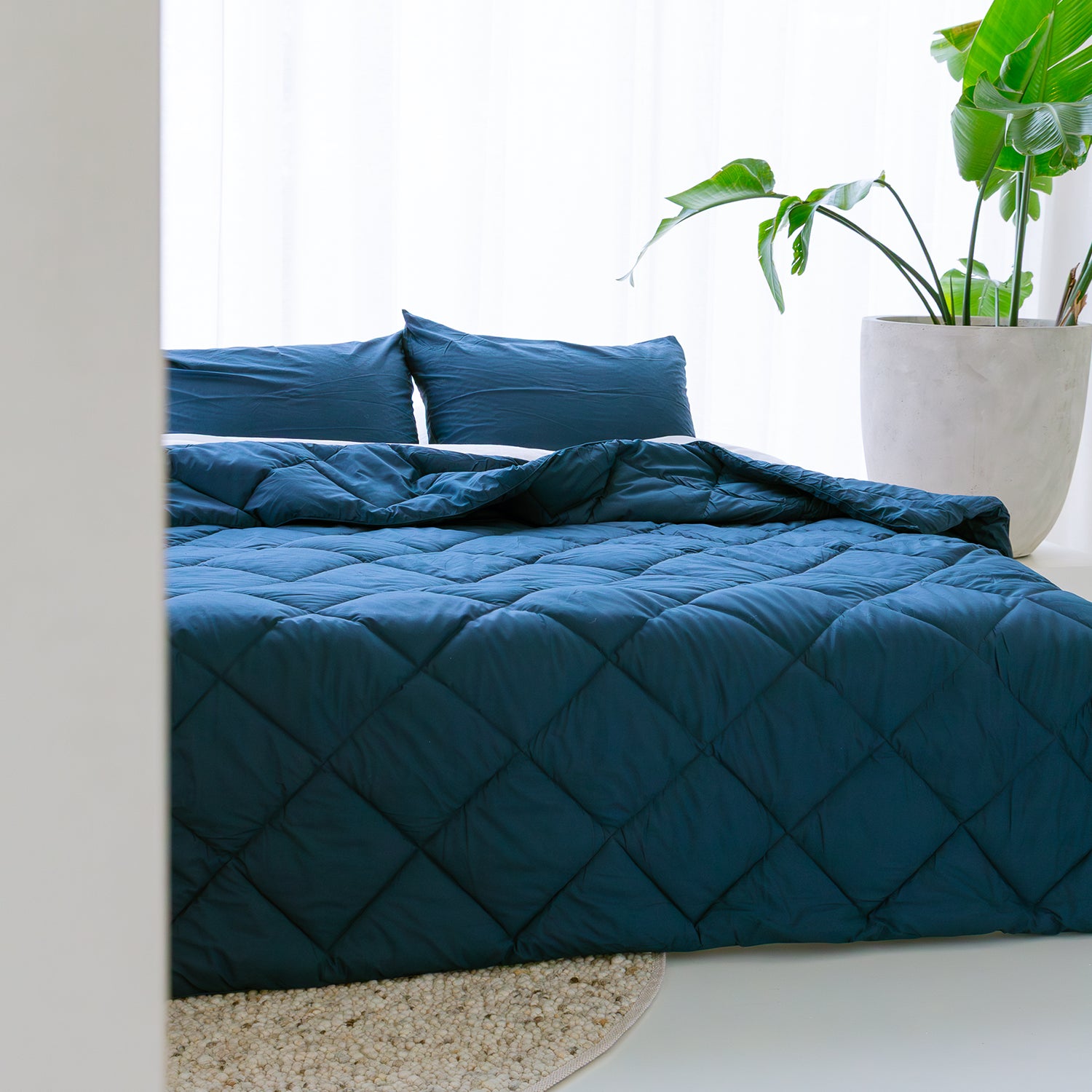 HappyBed Premium Percal Dekbed | Midnight Navy | Voor het hele jaar