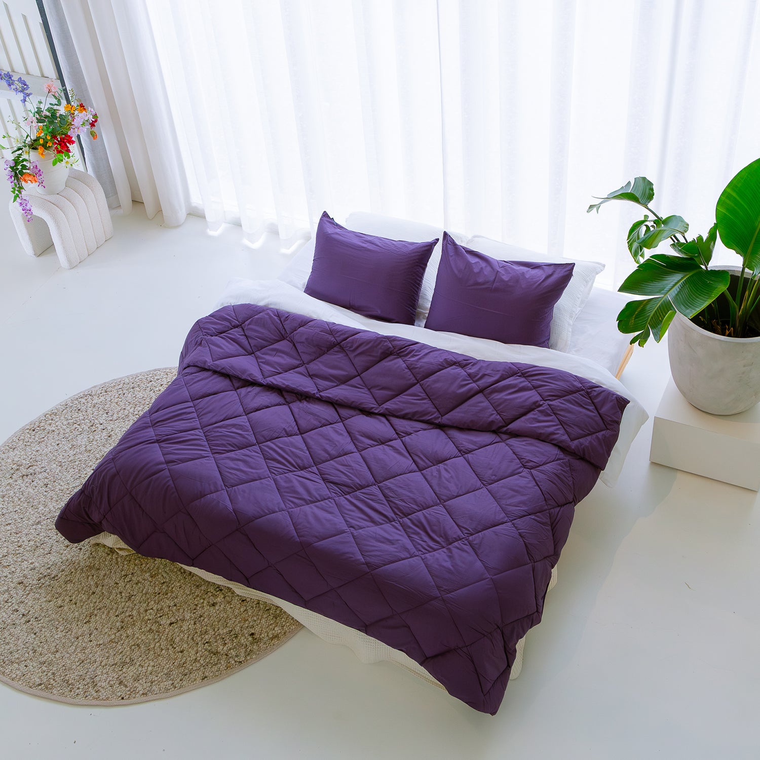 HappyBed Premium Percale Duvet | Wineberry | For all seasons