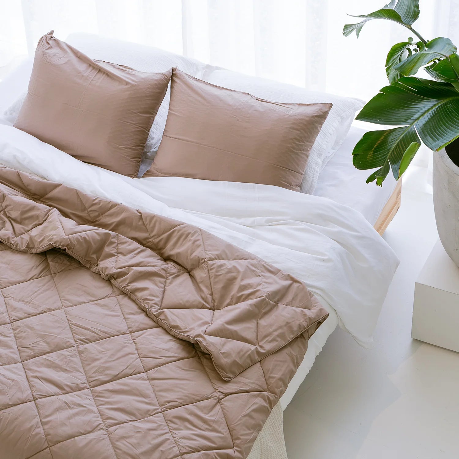 HappyBed Wasbaar Zomerdekbed | Percal Katoen | Dune